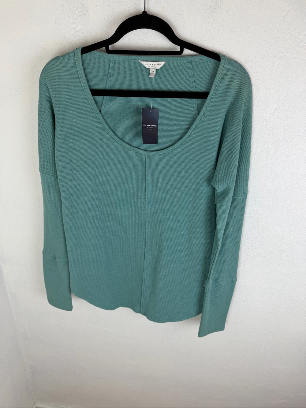 Lucky Brand Mint/Sea Green Scoop Neck Ribbed Top NWT